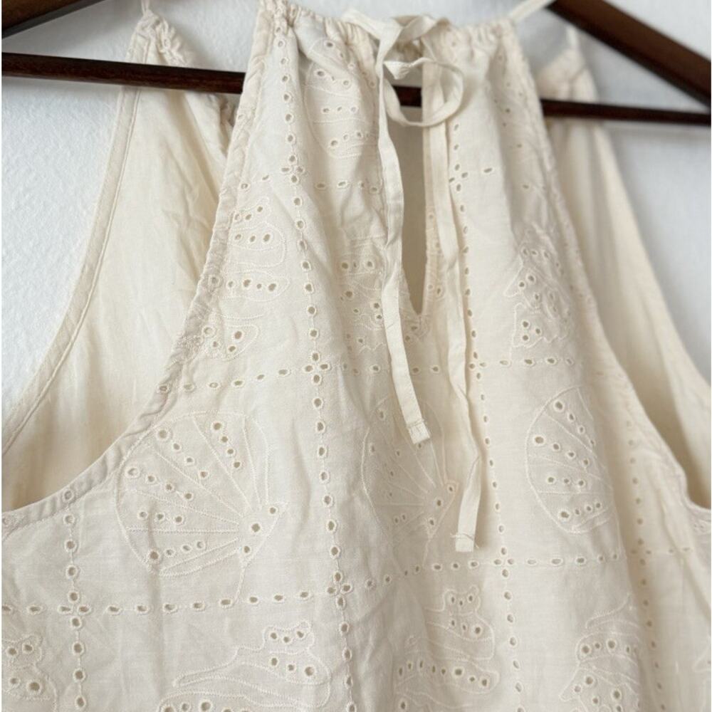 NWT Universal Thread Ivory Eyelet M Halter Maxi Dress Cottagecore Boho Sundress - Picture 6 of 10